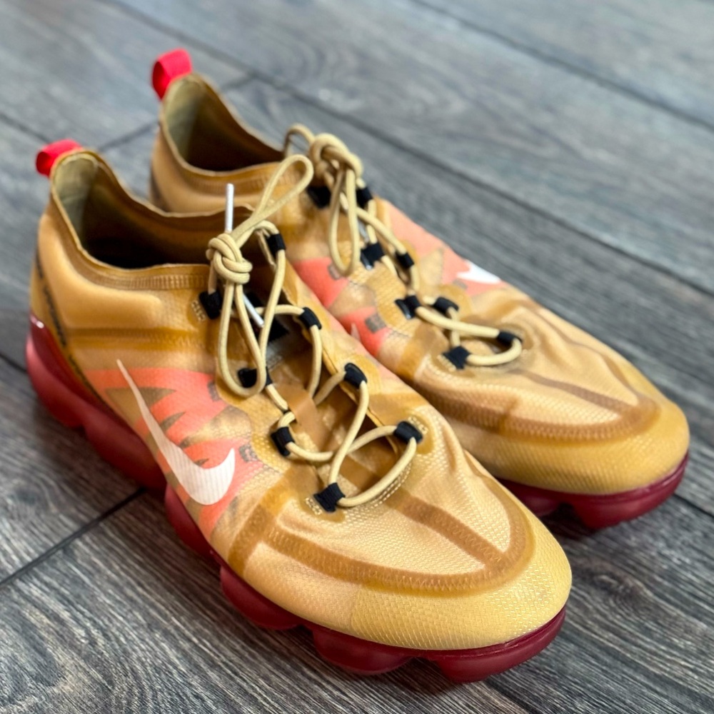 Nike Gold and Red Sneakers